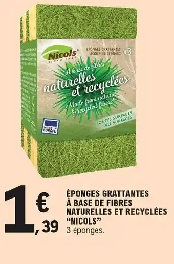 E.Leclerc Éponges grattantes à base de fibres offre