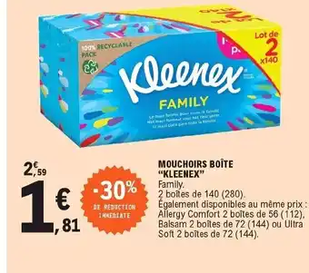 E.Leclerc Mouchoirs boîte kleenex offre
