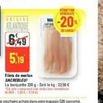 G20 Filets De Merlan Sacrebleu offre