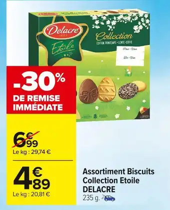 Carrefour Market Delacre assortiment biscuits collection etoile offre