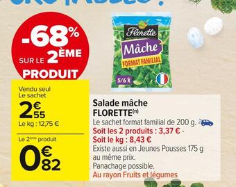 Carrefour Market Florette salade mâche offre