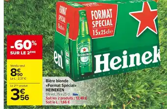 Carrefour Market Heineken bière blonde format spécial offre