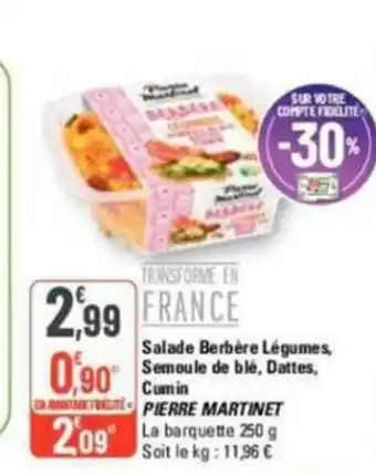 G20 Salade Berbére Légumes Semoule De Blé, Dattes , Cumin Piérre Martinet offre