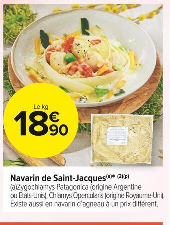 Carrefour Market Navarin de saint-jacques offre
