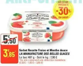 G20 Sorbet Recette Fraise Et Menthe Douce La Manufacture Des Belles Glaces offre