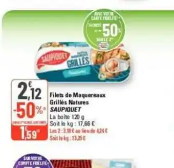 G20 Filets De Maquereaux Grillés Natures Saupiquet offre