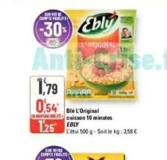 G20 Blé L'Original Cuisson10 Minutes Ebly offre