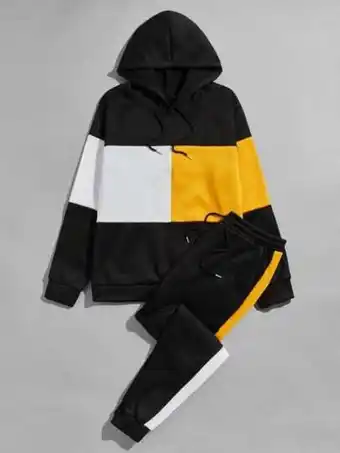 Ensemble de survêtement avec cordon et blocs de couleur