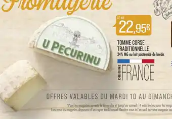Match Tomme Corse Traditionnelle offre