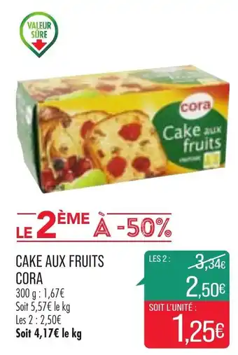 Match Cake aux Fruits Cora offre