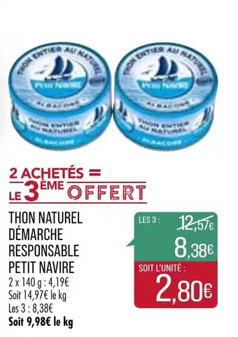 Match Thon Naturel Démarche Responsable Petit Navire offre