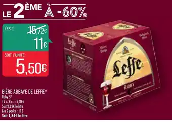 Match Bière Abbaye de Leffe offre