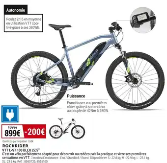 Decathlon Rockrider vtt e-st 100 bleu 27,5’’ offre
