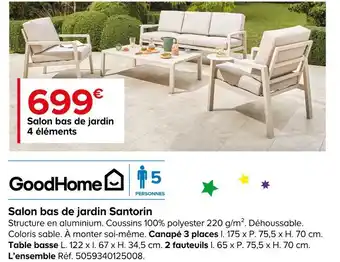 Castorama Salon bas de jardin santorin offre
