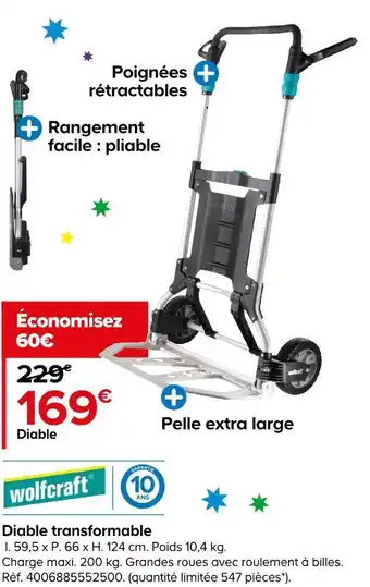 Wolfcraft diable transformable
