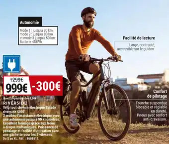 Decathlon Riverside vélo tout chemin électrique balade riverside 500e offre