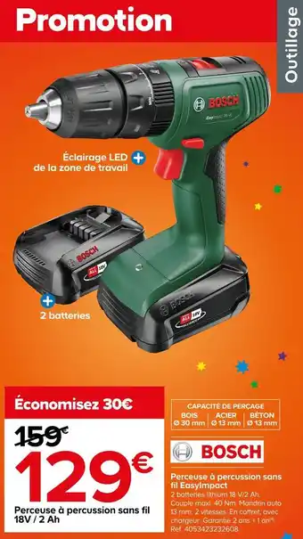 Castorama Bosch perceuse à percussion sans fil easyimpact offre