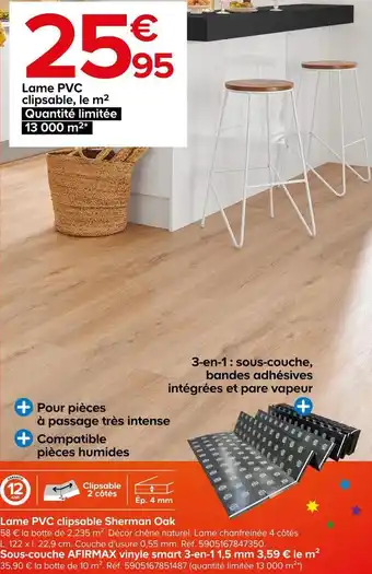 Castorama Lame pvc clipsable sherman oak offre