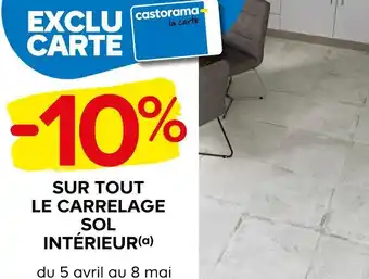 Castorama -10% sur tout le carrelage sol intérieur offre