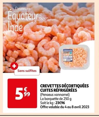 Auchan Supermarché Crevettes décortiquées cuites réfrigérées offre