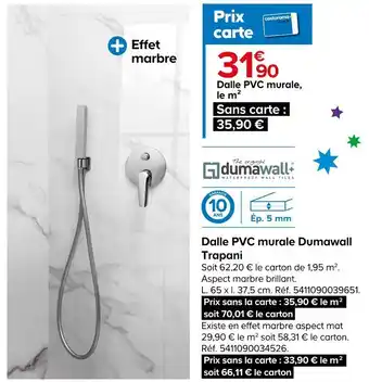 Dumawall dalle pvc murale trapani