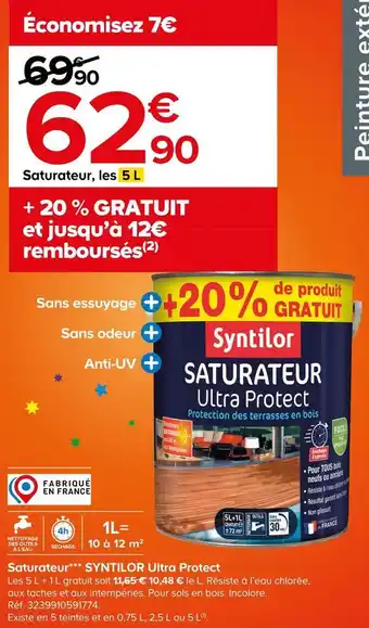 Castorama Syntilor saturateur ultra protect offre