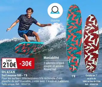 Decathlon Olaian surf mousse 500 - 7’8 offre