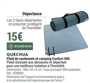 Decathlon Quechua plaid de randonnée et camping confort 500 offre