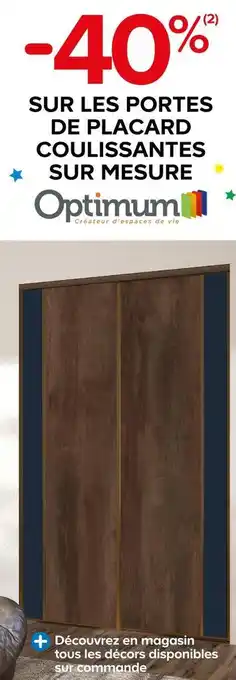 Castorama Optimum -40% sur les portes de placard coulissantes sur mesure optimum offre