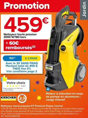 Castorama Karcher nettoyeur haute pression k7 premium power control offre