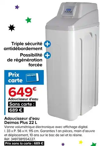 Castorama Adoucisseur d’eau deimos plus 22 l offre