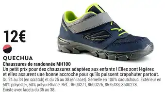Decathlon Quechua chaussures de randonnée mh100 offre