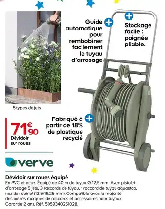 Castorama Verve dévidoir sur roues équipé offre