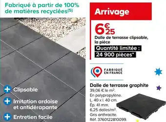 Dalle de terrasse graphite