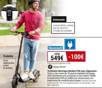 Decathlon Trottinette électrique ninebot f40i avec clignotants offre