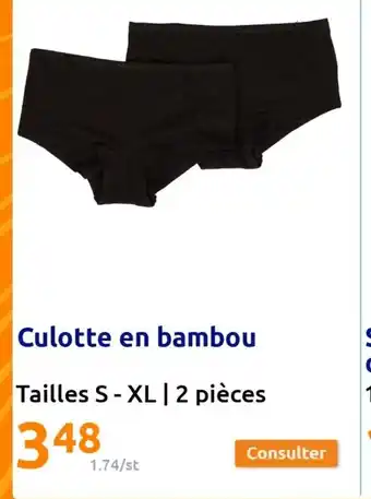 Action Culotte en bambou offre