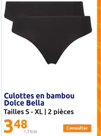 Action Culottes en bambou dolce bella offre