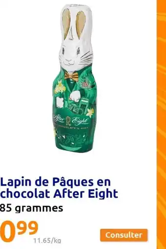Action Lapin de paques en chocolat after eight offre