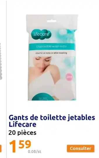 Action Gants de toilette jetables lifecare offre