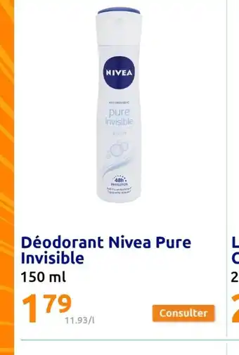 Action Deodorant nivea pure invisible offre