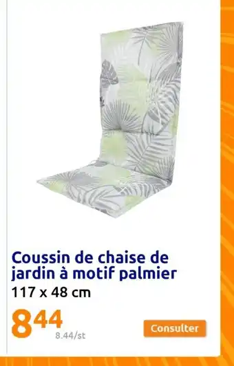 Action Coussin de chaise de jardin a motif palmier offre