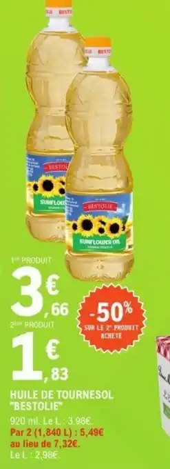E.Leclerc Huile de tournesol bestolie offre