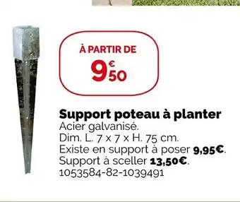 Support poteau a planter