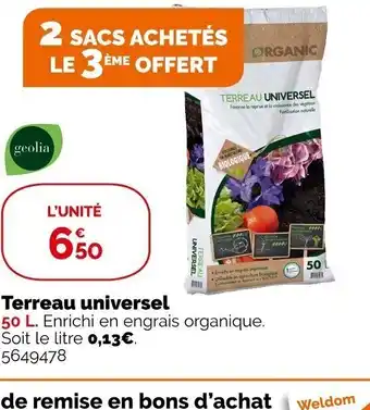 Weldom Terreau universel offre