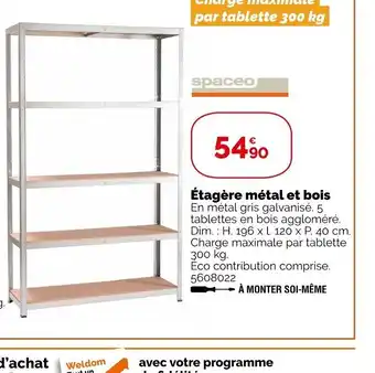 Weldom Etagere metal et bois offre