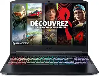 Amazon Acer nitro 5 an515-57-57d3 intel core i5-11400h ordinateur portable gaming 15,6'' fhd ips 144 hz, pc portable gamer (nvidi... offre