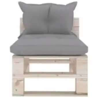 E.Leclerc Brico Vidaxl canapé de milieu palette de jardin avec coussins bois de pin offre
