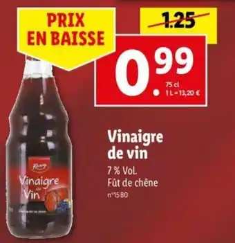 Lidl Vinaigre De Vin offre
