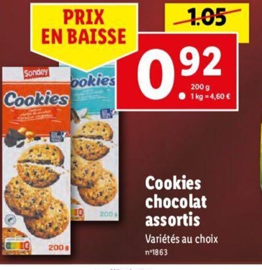 Promo Cookies Chocolat Assortis chez Lidl