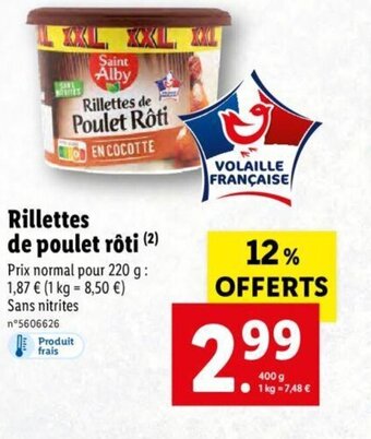 Lidl Rillettes De Poulet Roti offre